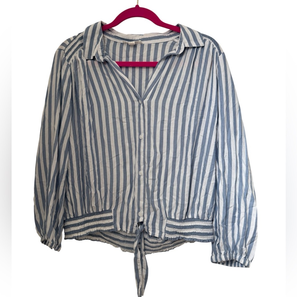 3 for $25 Beachlunchlounge Blue and White Striped Blouse